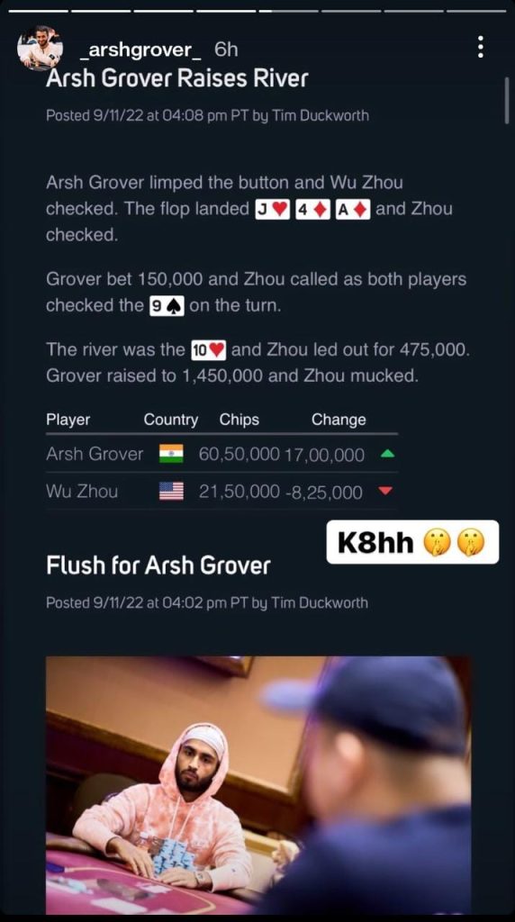 Arsh Grover IG story
