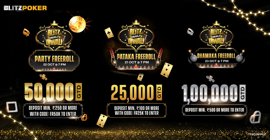 BLITZPOKER Is Celebrating Diwali With Triple The Freeroll Fun