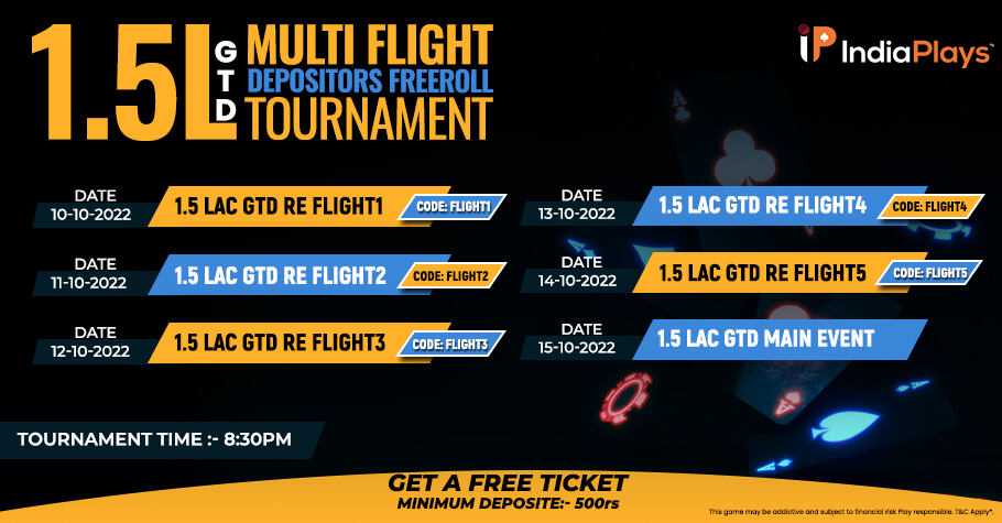 IndiaPlays Multi-Flight Depositors Freeroll Is Worth 1.5 Lakh