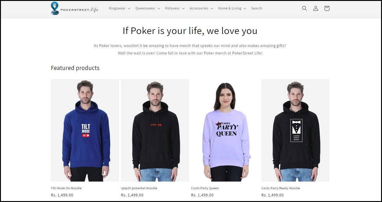 Shop For Your Favourite Poker Apparel on Pokerstreet Life; Get ₹100 OFF