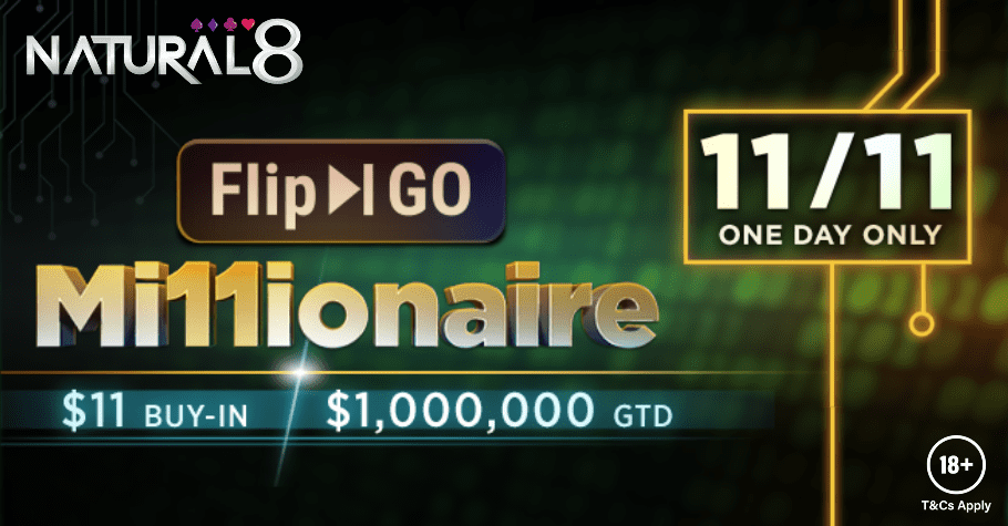 Win Your Share Of $1,000,000 At Natural8's Flip & Go Millionaire!