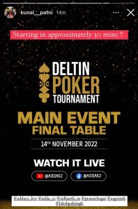 DPT Nov 2022 Main Event Day 2
