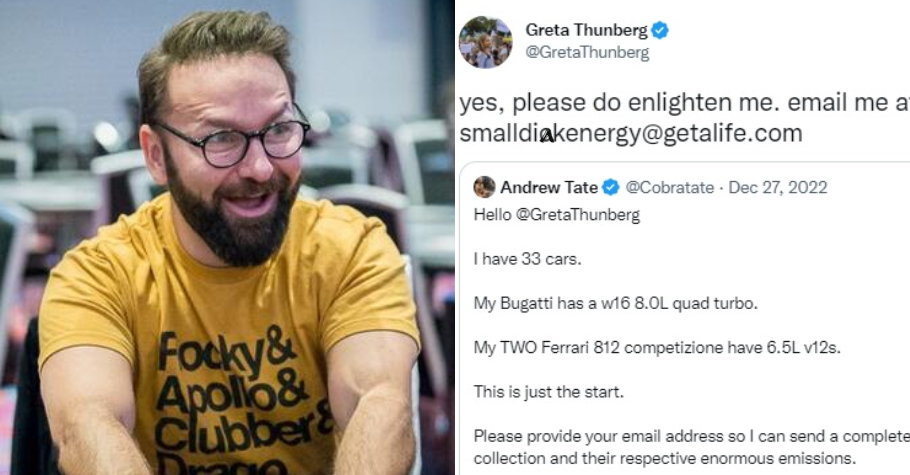 Daniel Negreanu Calls Andrew Tate Hot GARBAGE After Greta Thunberg’s #SmallDi_KEnergy Jibe