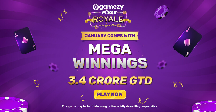 3.4 Crore GTD Is What You Get With Gamezy Poker’s January MTTs 