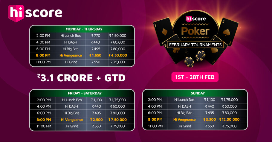 HiScore Has Released Its Much-Anticipated February MTT Schedule