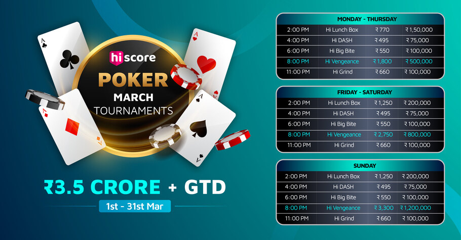 HiScore Poker March Tournaments