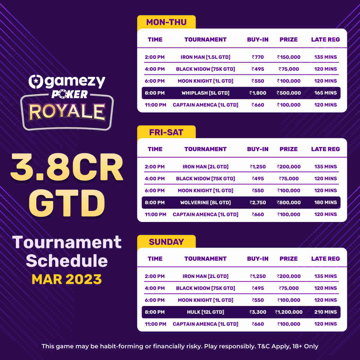 Gamezy Has Multi Table Tournaments Ready Worth 3.8 Crore GTD
