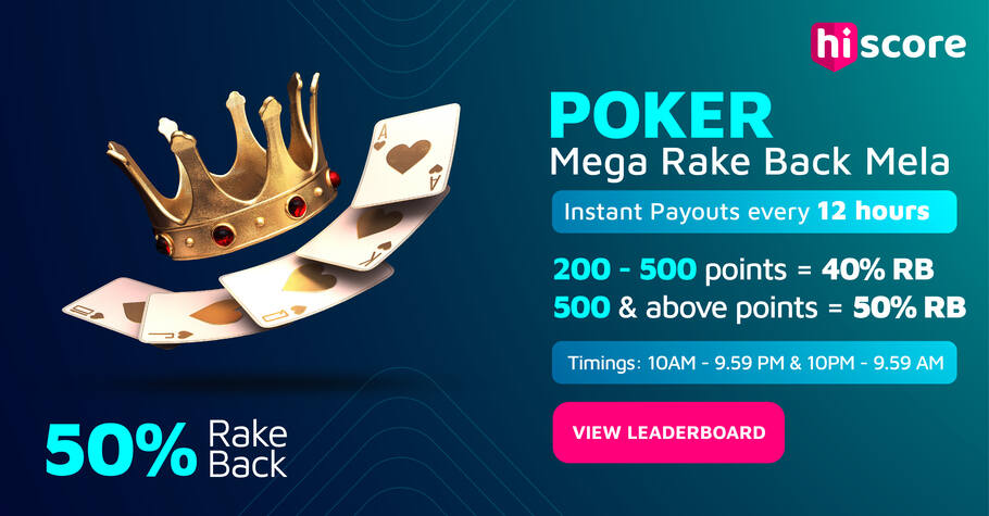 HiScore Poker Returns With Mega Rakeback Mela This March