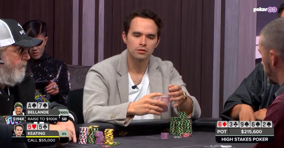 Alan Keating Misreads His Fives As Deuces, Calls A 100K Raise On High Stakes Poker