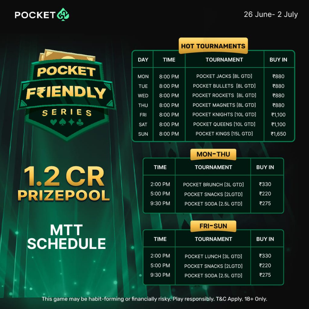 Pocket52 Pocket Friendly Series Schedule June 2023