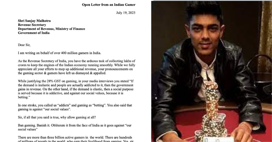 Gamer And Chess Player Deep Patel Writes An Open Letter To The GOI On The 28% GST