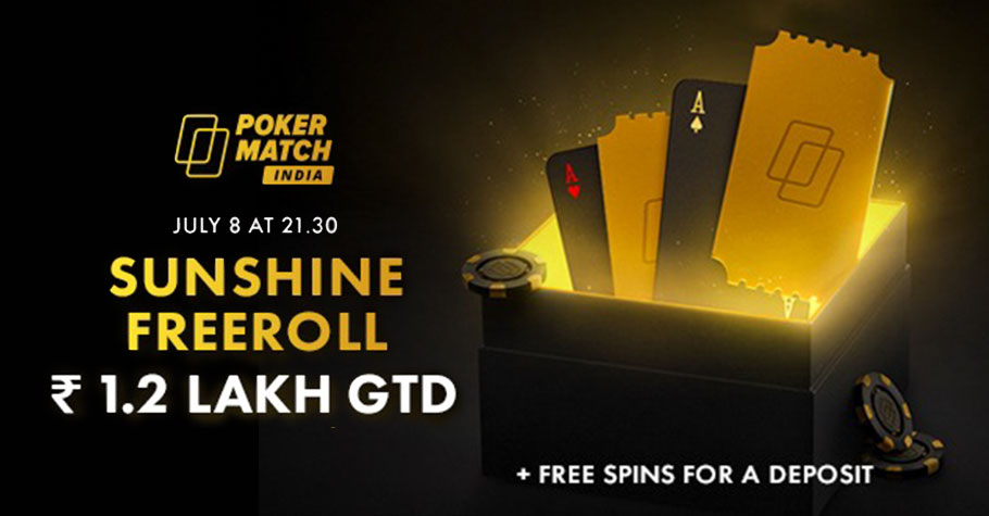 Play Sunshine Freeroll Worth 1.2 Lakh Only On PokerMatch India