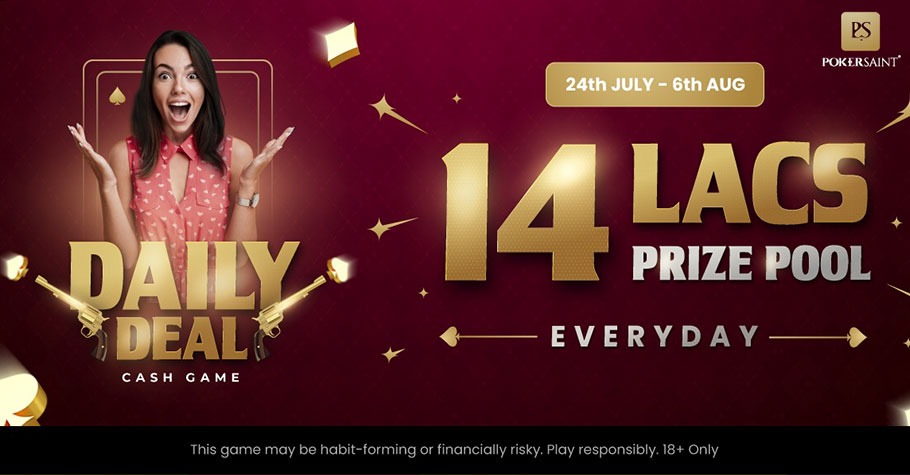 PokerSaint's Latest Cash Leaderboard Offer Is You Chance To Win From 14 Lakh Daily