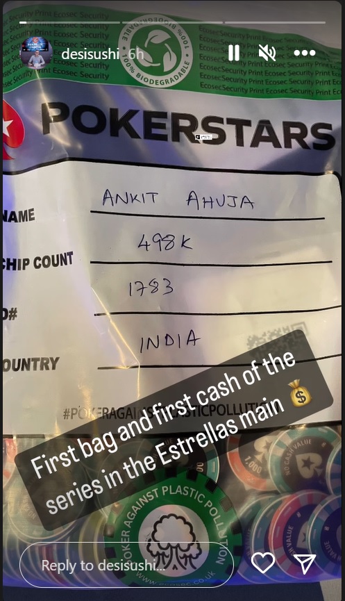 Ankit Ahuja Finds A Bag In €1,100 Estrellas Poker Tour ME