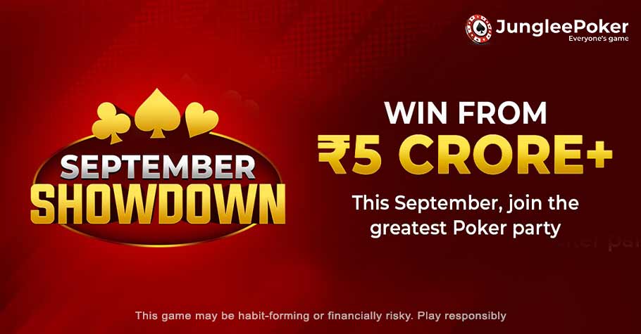 Rewards Worth ₹5+ Crore Up For Grabs With JungleePoker’s September Showdown
