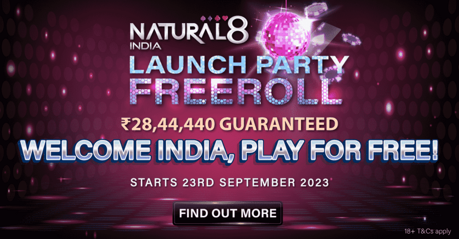 Natural8 India Launches in Style; ₹28+ Lakh GTD Freerolls, 15% Deposit Bonus Await!