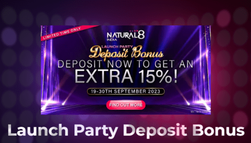 Natural8 India Launch Party 15% Deposit Bonus Offer