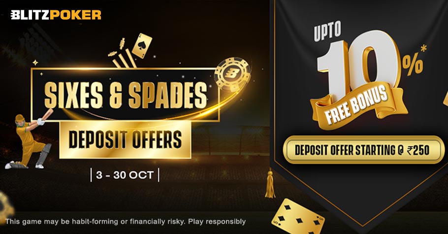 Earn Up To 10% Free Bonus With Blitzpoker’s Sixes And Spades