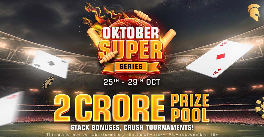 Spartan Poker Oktober Super Series ₹2 Crore Prize Pool; 25th to 29th October 2023