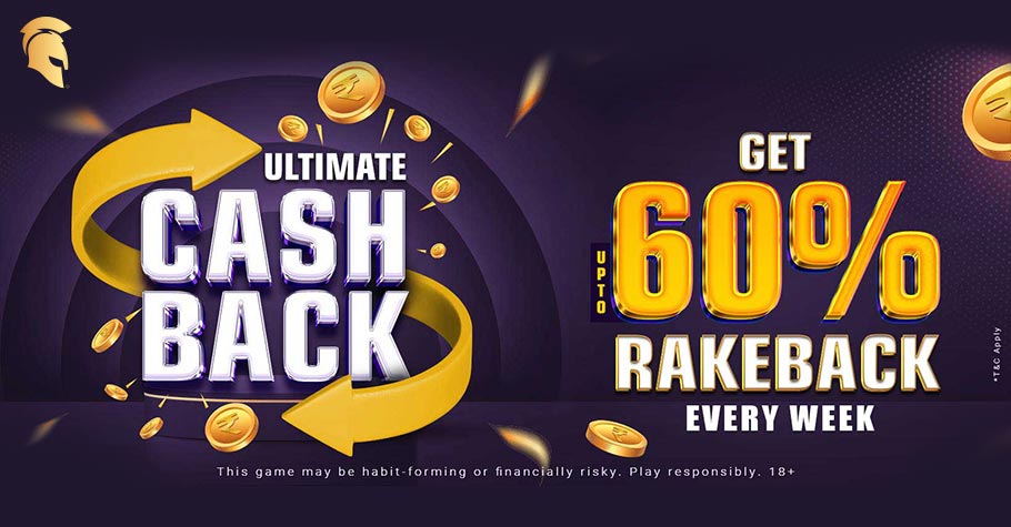 Earn 60% Rakeback With Spartan Poker’s Ultimate Cashback