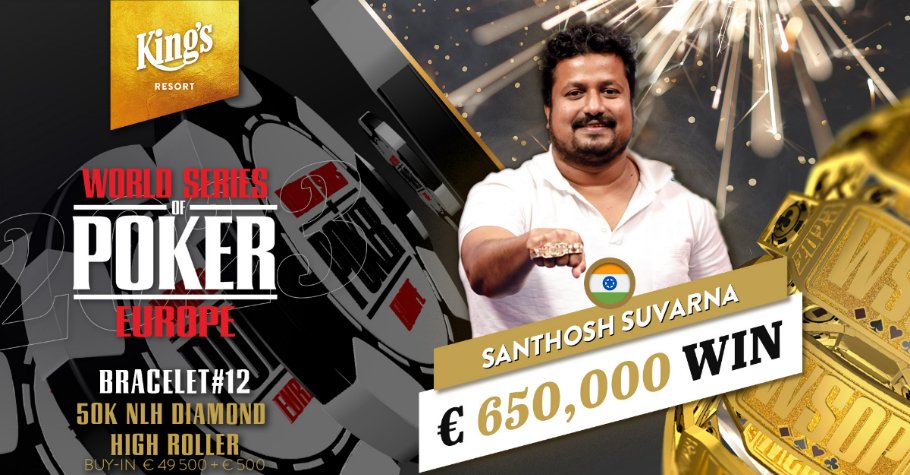 WSOPE 2023 Diamond HR: Santhosh Suvarna Wins, Grabs Maiden Bracelet