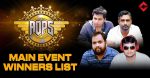 AOPS Main Event Winners List