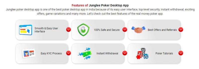 Junglee Poker Desktop App Features
