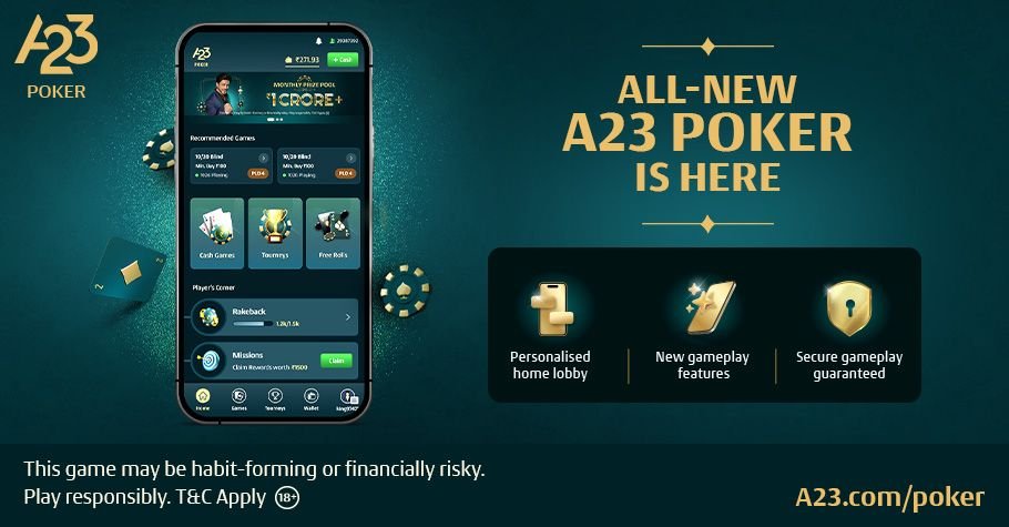 A23 Poker Launches Its New Mobile App, Get 300% Welcome Bonus Up To ₹30K