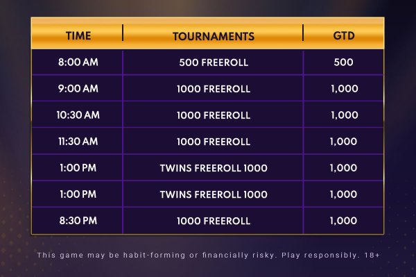 Spartan Poker Freeroll Schedule