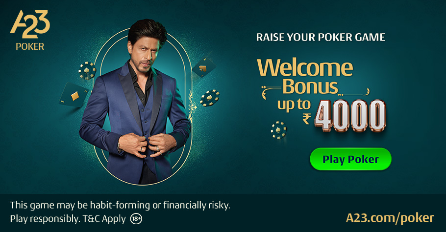 Claim Your Welcome Bonus Up to ₹4,000 at A23 Poker!