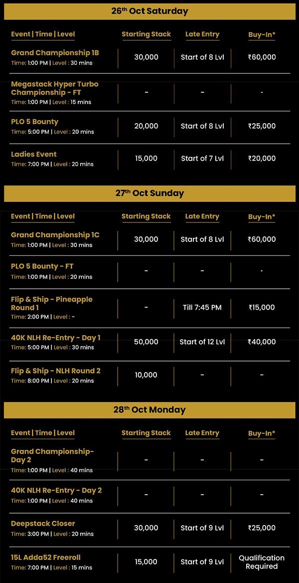 DPT Grand 2024 Full Schedule