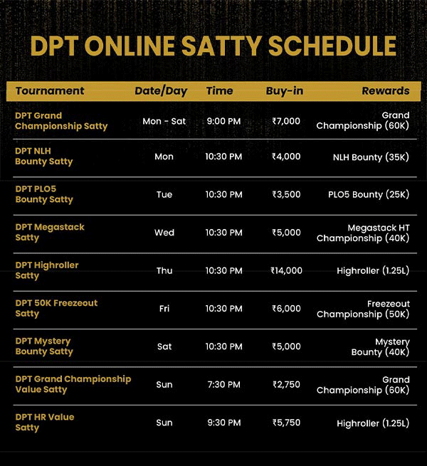 DPT Grand 2024 Satellite Schedule