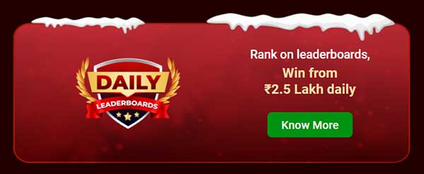 Junglee Poker Winter Wins: Daily Leaderboards