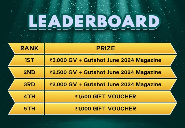 A23 Poker Gutshot Wednesday Winnings Season 1 Leaderboard Giveaway