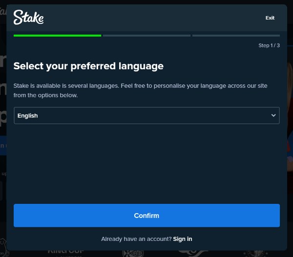 Stake Poker Select Your Preferred Language