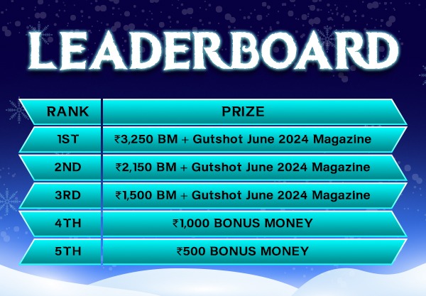 Gutshot Poker Fridays Season 4 Leaderboard Giveaways