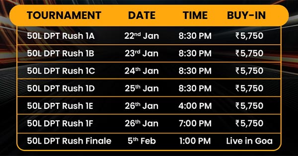 Adda52's DPT Rush Schedule  2025